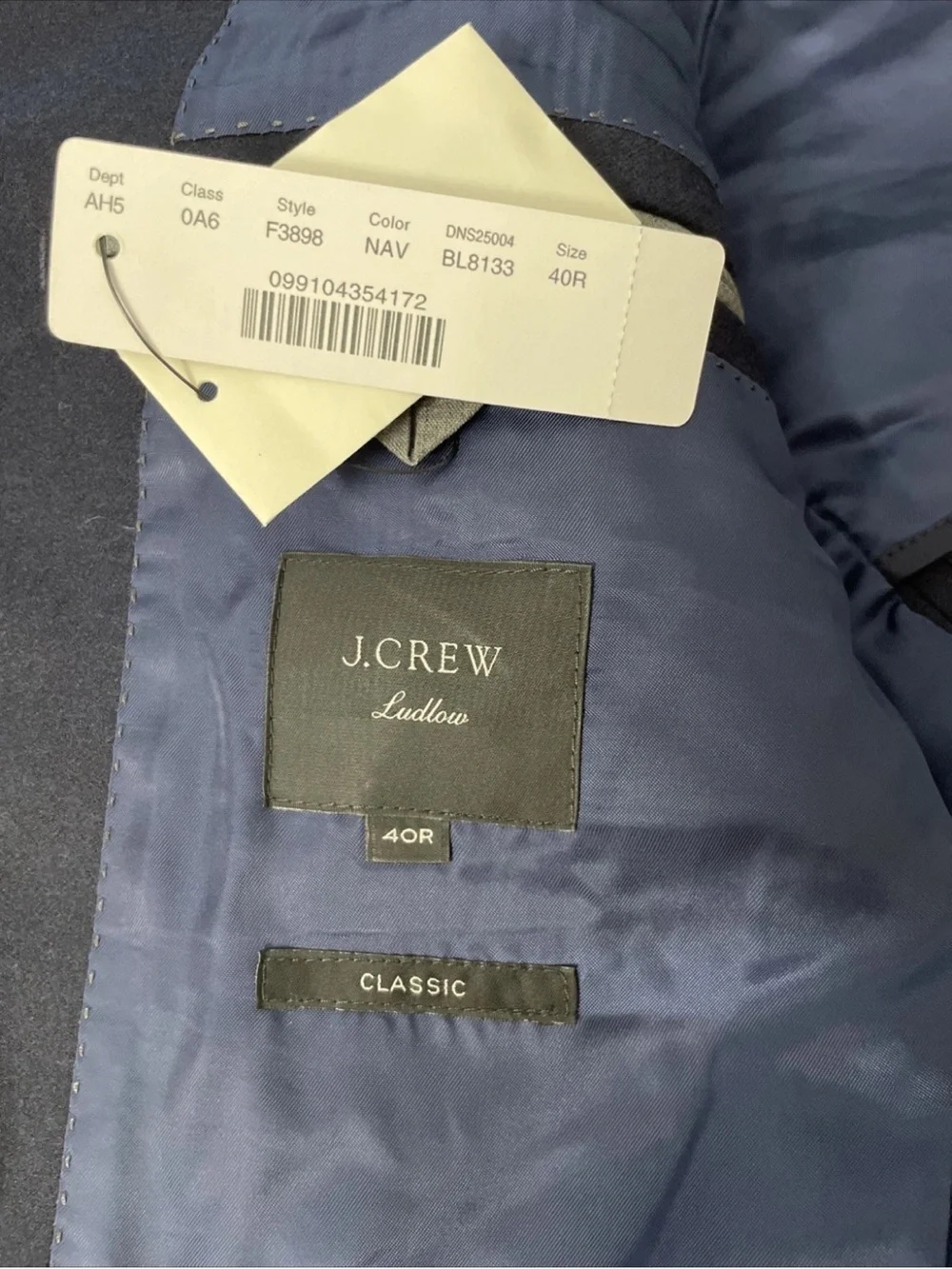 J. Crew Ludlow Legacy Blazer 40R Navy Blue 100% WOOL Wedding Work NEW With Tags!
